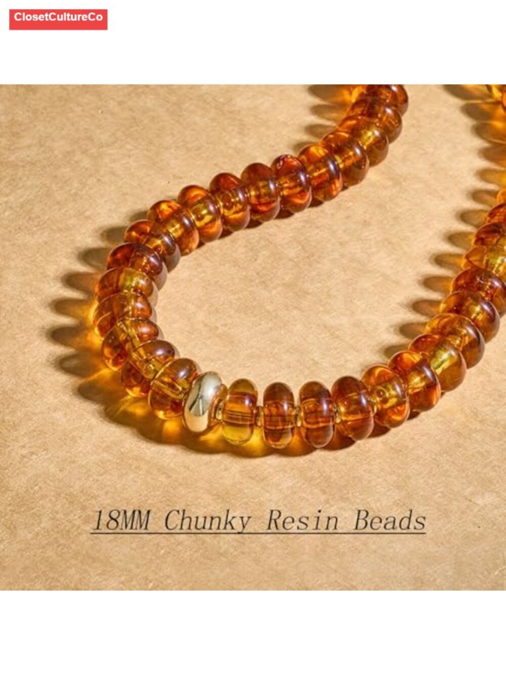 Oversized Resin Disc Beaded Choker Necklace Bold Statement Boho Summer Jewelry - Picture 2 of 6